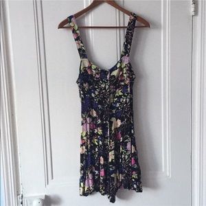 Black Floral Free People Romper